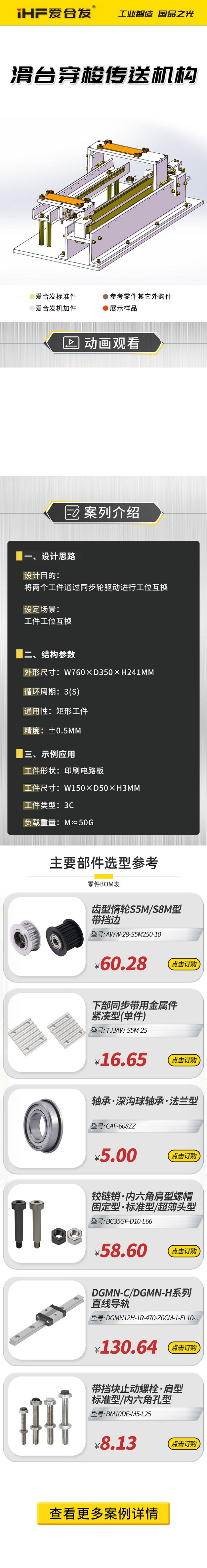 愛合發(fā)：案例介紹，滑臺穿梭傳動機構 
